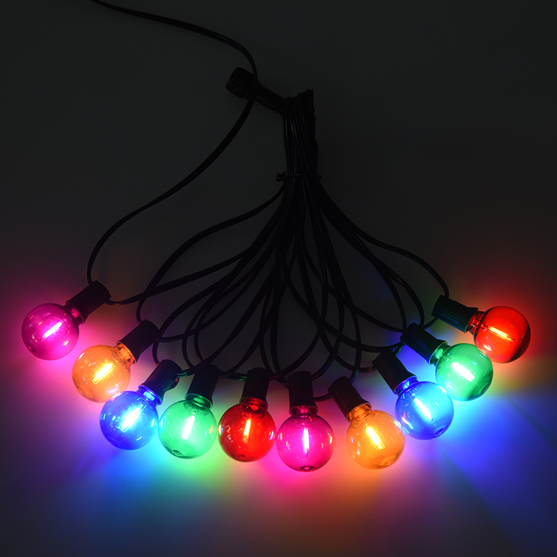 G40 Clip-on E12 Spiral Colored Decorative String Lights