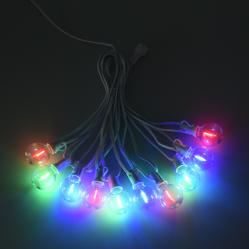 G40 Clip-on E12 Spiral Colored String Lights(Puting istilo)