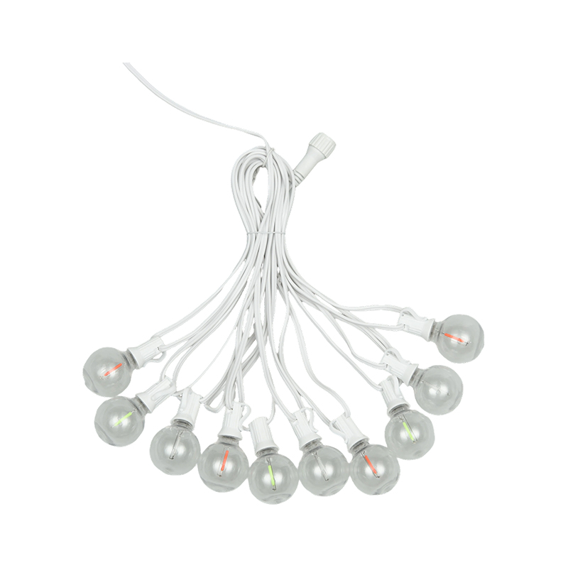 G40 Clip-on E12 Spiral Colored String Lights(Puting istilo)