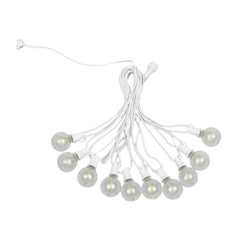 G40 Clip-on E12 Spiral Warm White String Lights(Puting istilo)
