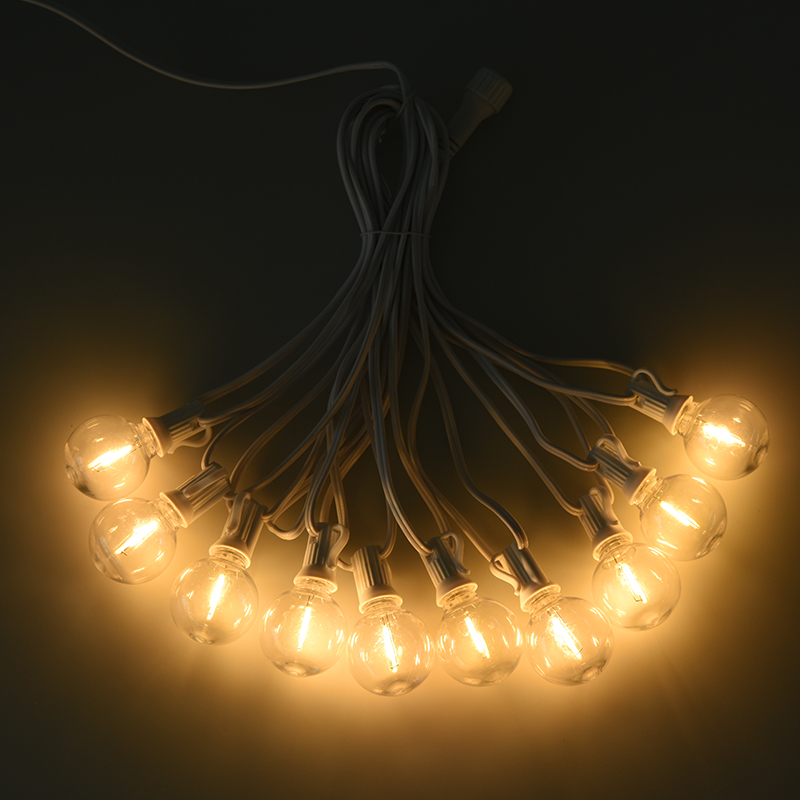 G40 Clip-on E12 Spiral Warm White String Lights(Puting istilo)