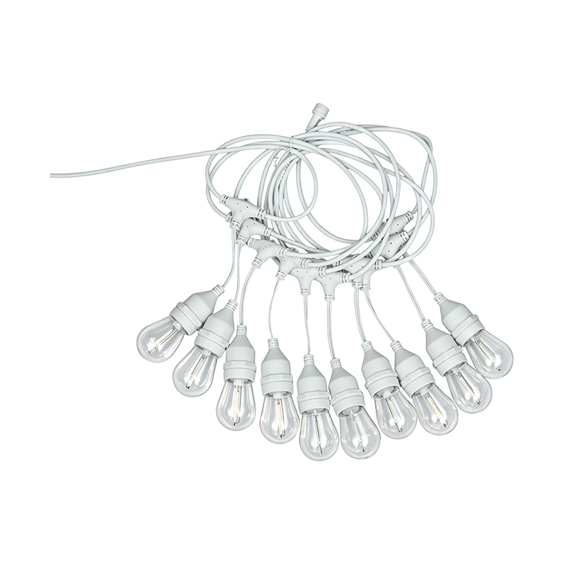 S14 hanging wire E27 spiral transparent lampshade color string light
