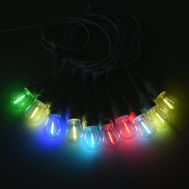 S14 hanging wire E27 spiral transparent lampshade color string light