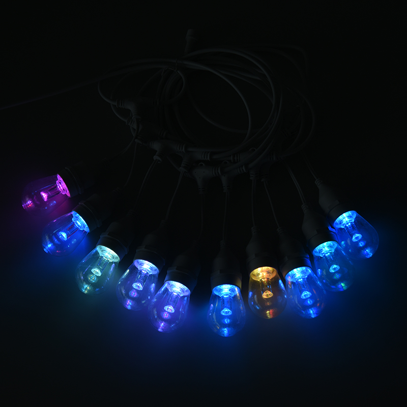 S14 pixel-level na nakokontrol na RGB warm white pendant string lights