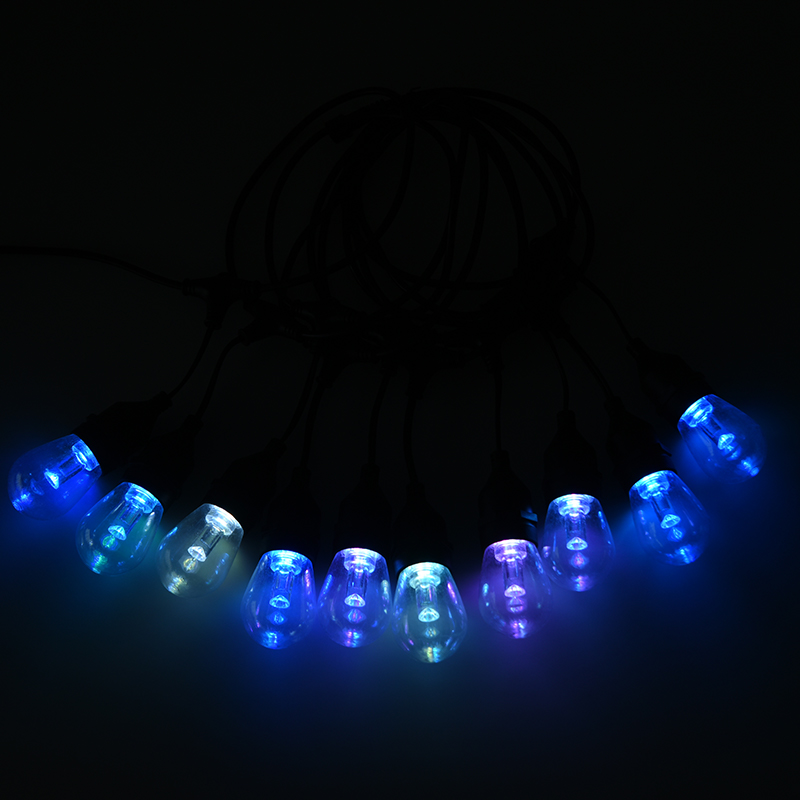 S14 pixel-level na nakokontrol na RGB warm white pendant string lights