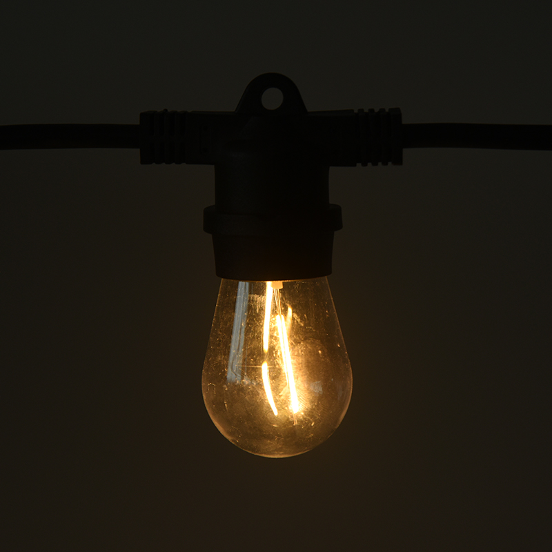 US Standard S14 String Lights, Integrated E26 Spiral Socket, Warm White Light, Heavy-Duty Engineering Model
