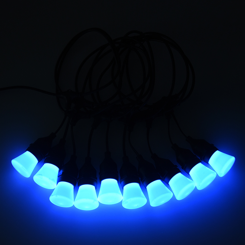 C45 Hanging Type E27 Spiral RGB Synchronized Flashing String Lights