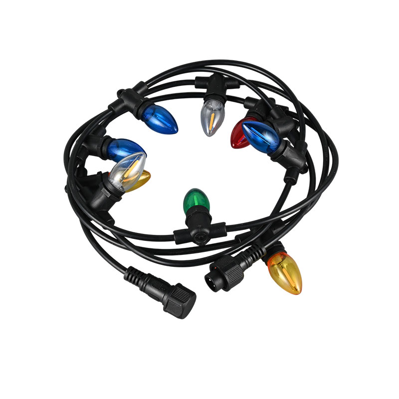 C7 makinis na ibabaw na bombilya E12 turnilyo base kulay 0.5W integrated string light