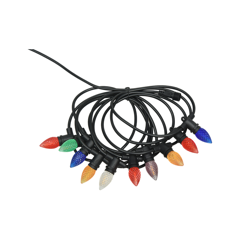 C7 strawberry light E12 screw base na may kulay na 0.5W integrated string light