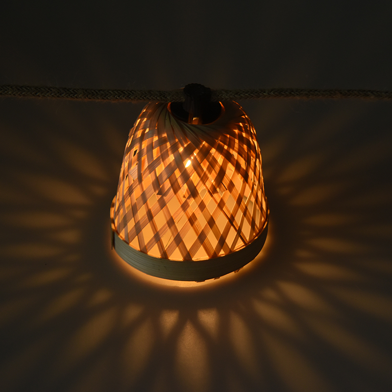Bamboo weave G40 solar light string (5 metro 10 ilaw)