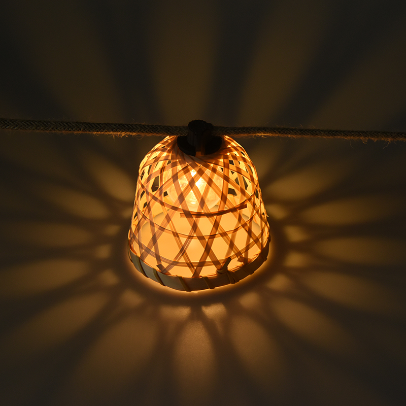 Bamboo weave G40 solar light string (5 metro 10 ilaw)